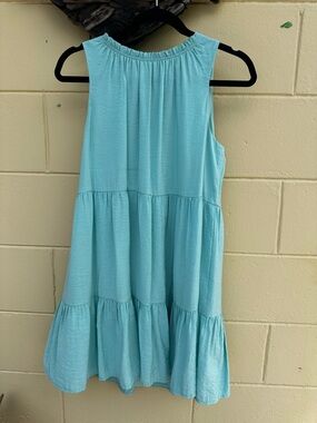LOFT Light Aqua Tiered Sleeveless Women’s Dress